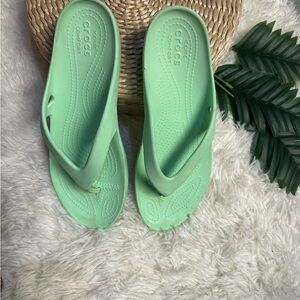 CROCS Light Mint Green Flip Sandals-11
